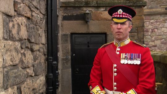 Outgoing Edinburgh Garrison Sergeant Major Warrant Officer 1st Class Anthony Gibson speaks to Forces News 100523 CREDIT BFBS