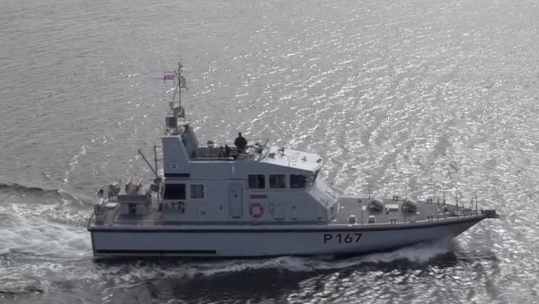 P2000 ship HMS Exploit on Exercise Tamber Shield in Norway