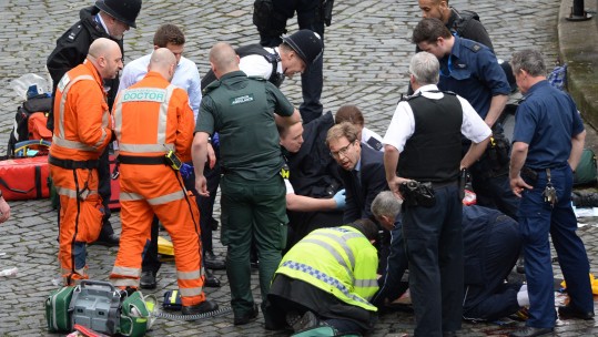 Tobias Ellwood Giving Aid At Westminster Attack Scene