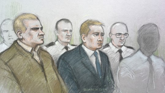 Sketch of soldiers accused of being Neo-Nazi Group members