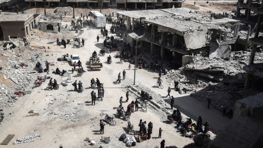 People evacuate from Eastern Ghouta (Picture: PA)