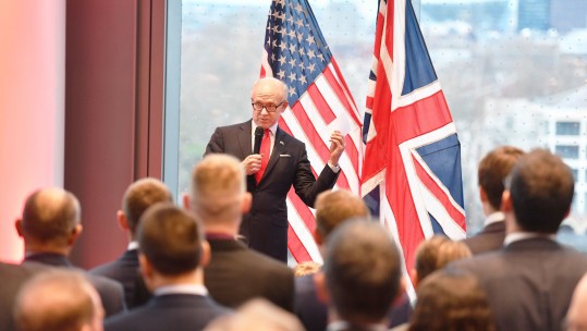 Cover Image: John Stillwell/PA Wire/PA Images. Woody Johnson the US Ambassador to the UK talks during a US Embassy housewarming reception.