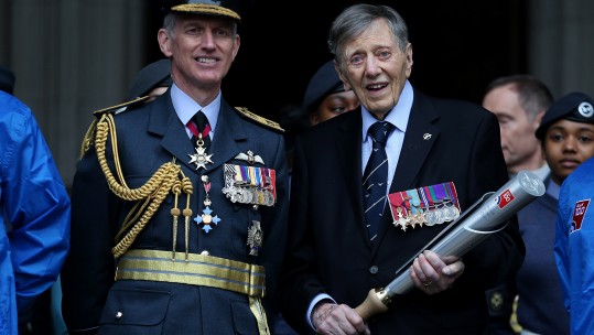 Air Commodore Charles Clarke (right) with Air Chief Marshal Sir Stephen Hillier in the RAF centenary year (Picture: PA).