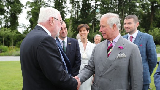 Prince Charles greets Martin Ferris, Sinn Fein MP and former IRA gun runner