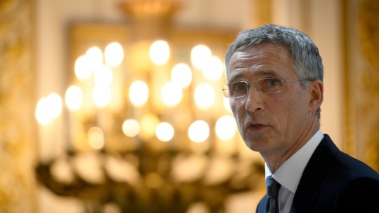 NATO Secretary General Jens Stoltenberg giving a speech at Lancaster House, London, where he appealed to Western allies to continue to work together in the interests of shared security, despite a series of public rifts between the US and other member states.