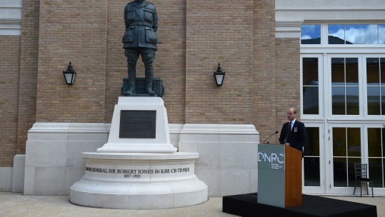The Duke of Cambridge attends the official handover of the newly built Defence and National Rehabilitation Centre (DNRC) at The Stanford Hall Estate, Nottinghamshire, to the nation.