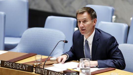 Jeremy Hunt at the UN Security Council (Picture: PA).