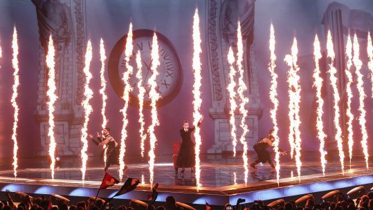 Ester Peony of Romania performs on stage. Eurovision. PA picture.