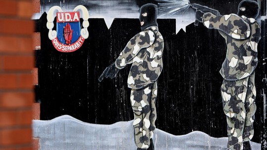 UDA Mural in Sandy Row on Remembrance Day in Belfast