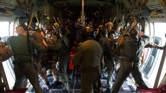 16 Air Assault Brigade Prepare To Jump From RAF C-130J Hercules