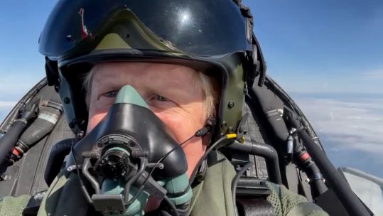 PM Boris Johnson flies in Typhoon 180722 CREDIT DOWNING STREET