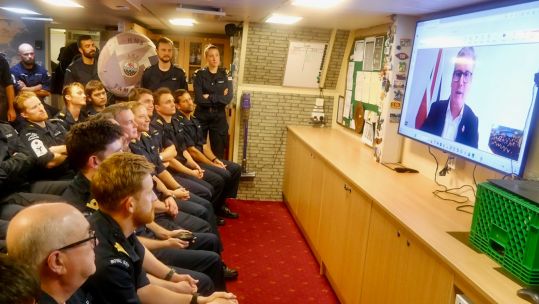 PM call with crew of HMS Tamar 27102024 CREDIT HMS Tamar