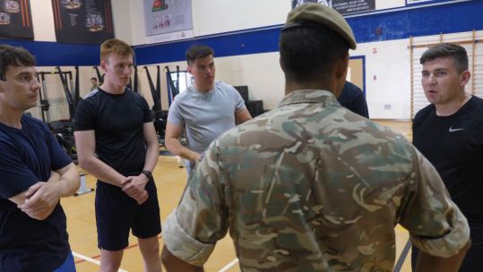 POs meet soldiers from 2 Mercian at Episkopi Garrison 070819 CREDIT BFBS