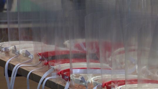 PPE face shields built by sailors at RNAS Culdrose during coronavirus pandemic 050520 CREDIT BFBS