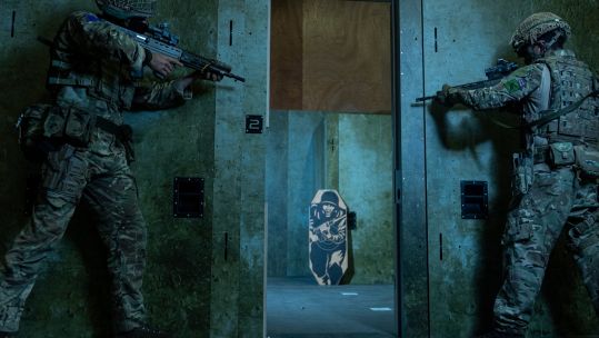 Paratroopers training at the new Urban Training Facility at Colchester's Merville Barracks