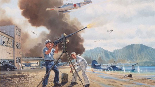 Pearl Harbor counterattack machine guns