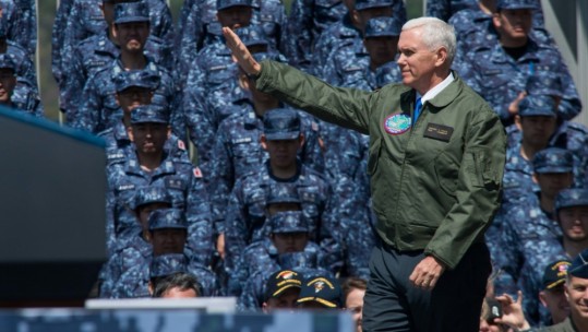 Vice President Pence On USS Ronald Reagan 