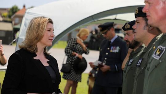 Penny Mordaunt meeting personnel during Armed Forces Day in Salisbury 290619 CREDIT MOD.jpg