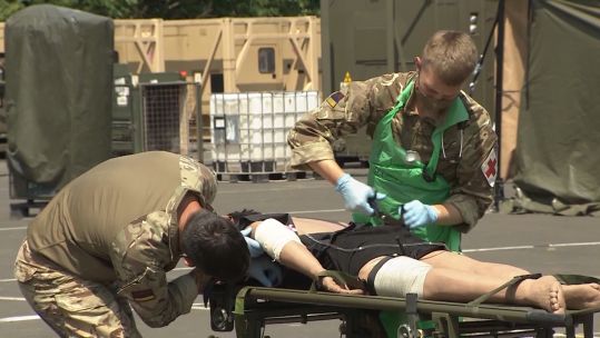 Personnel taking part in Exercise Chiron Certify 
