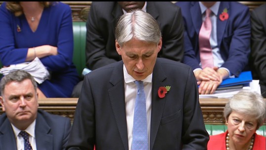 Philip Hammond MP announces the budget.