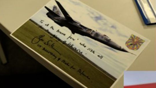 Photo signed by Ben Wallace of what is and Su-24 armed with a Storm Shadow 25042023 CREDIT Oleksii Reznikov Twitter