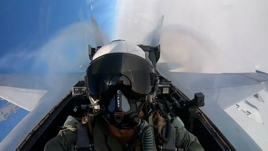 Pilot flying F-18 aircraft DATE UNKNOWN CREDIT US Department of Defense