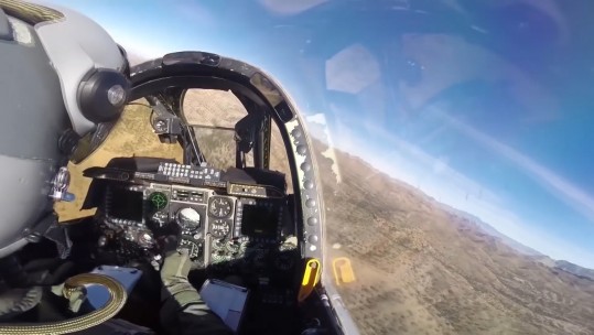Pilot in cockpit