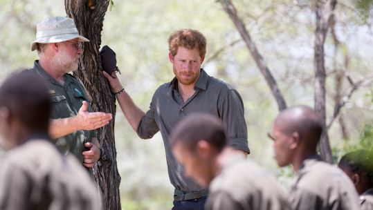 Poaching - Prince Harry during his visit to Southern African Wildlife College, centre close to Kruger National Park where he met students 021215 CREDIT PA