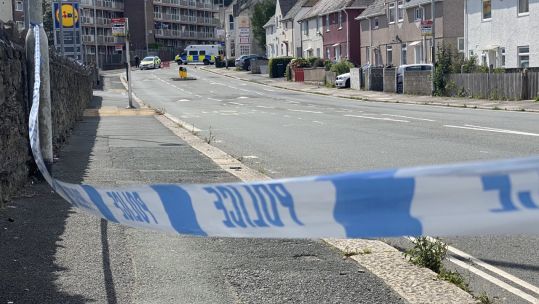 Police cordon in Plymouth near where a gunman killed five people