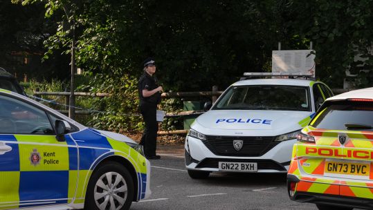 A police cordon has been set up near Brompton Barracks (Picture: PA)
