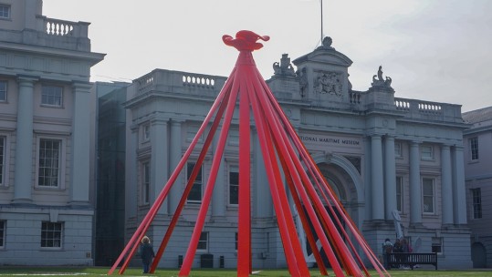 Poppy Installation at the National Maritime Museum Greenwich Royal British Legion