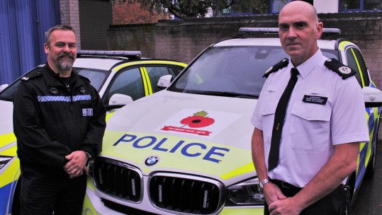 Cambridgeshire Police car poppies