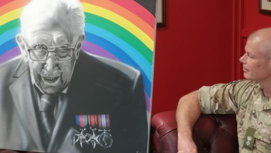 Portrait of Captain Tom to hang at Army Foundation College in Harrogate 