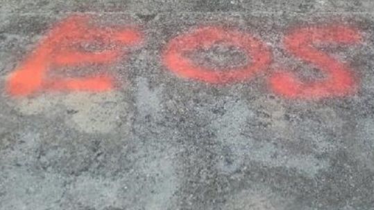 Vandalism of the stonework (Picture: Commonwealth War Graves Commission).