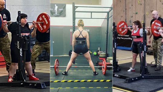 Powerlifting women Lance Corporal Platten Private Grant-Nichols Private Clancy CREDIT all pictures to the individuals but LCpl Platten's photo needs crediting to Glenn Kirkpatrick