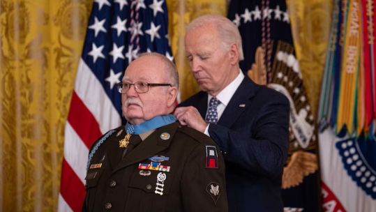 President Biden presents Medal of Honor to David 