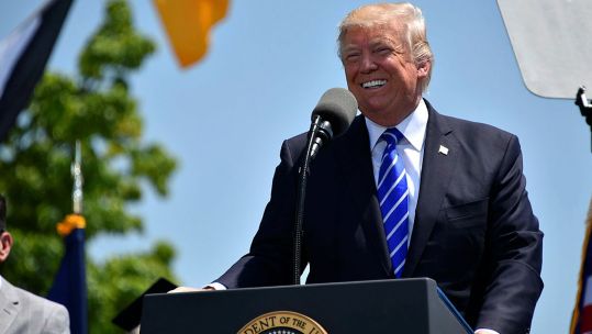 President Donald J Trump speaks during the 136th Coast Guard Academy commencement exercise in New London CREDIT MOD .jpg
