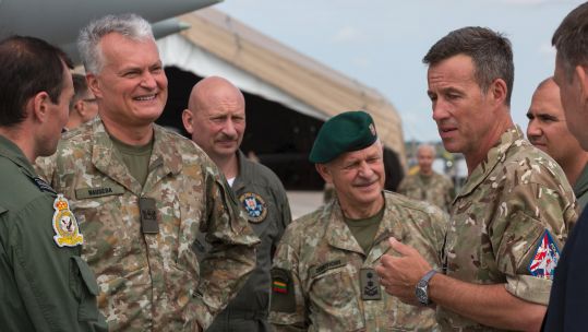 Cover image: Gitanas Nausėda alongside Air Force personnel (Picture: MOD).