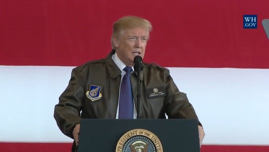 President Trump in bomber jacket during 2017 Asia visit