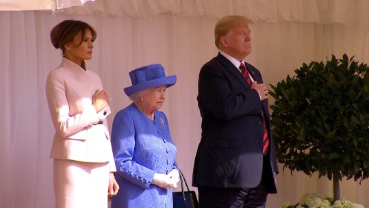 President Trump, Melania and the Queen 