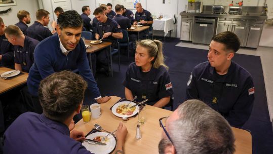 Prime Minister Rishi Sunak onboard HMS Diamond