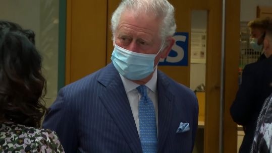 Prince Charles meets NHS and Armed Forces representatives at Skipton House 090321 CREDIT POOL