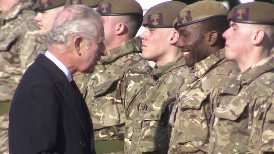 Prince Charles hands out Operation Shader medals in Windsor.