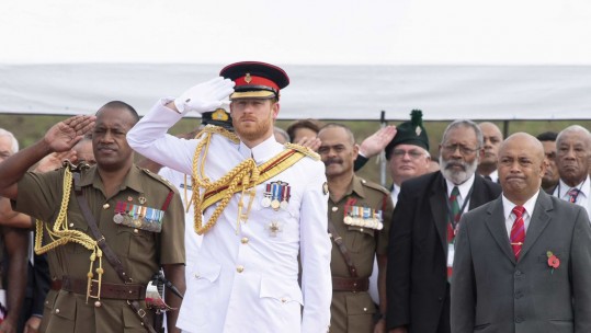 Prince Harry Fiji Visit salute