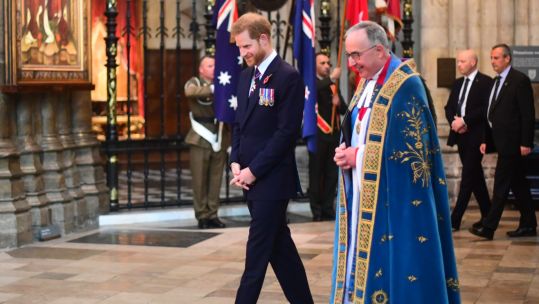 Prince Harry and Dr John Hall at Anzac Day service at Westminster Abbey