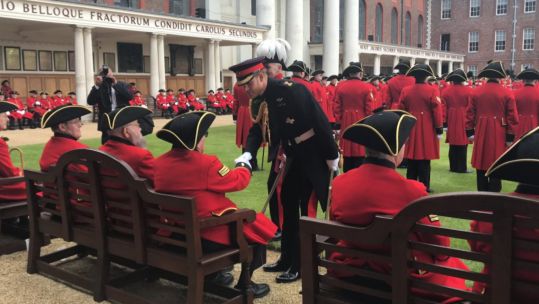 Prince Harry attends Founders Day event 060619 CREDIT Chelsea Pensioners Twitter.jpg 