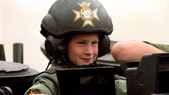 Prince Harry in a light tank during Light Dragoons visit