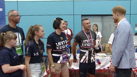 Prince Harry meets Invictus competitors.