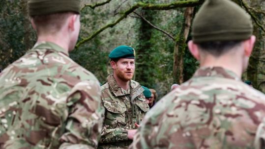 Prince Harry met Marines on Dartmoor (Picture: Royal Navy).
