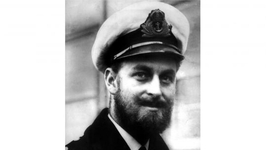 Prince Philip with beard in Navy uniform